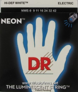 DR NWE-9 Neon Hi-Def White K3 Coated Lite Electric Guitar Stringsราคาถูกสุด