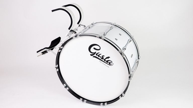 กลองใหญ่มาร์ชชิ่ง Gusta 26นิ้ว 10หลัก Marching Bass Drum พร้อมชุดสะพายเกาะอก ( เต็มชุดตัวเต็ม ) ขายราคาพิเศษ