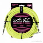 Ernie Ball 25 Feet Straight Angle Braided Instrument Cables Neon Yellow ขายราคาพิเศษ