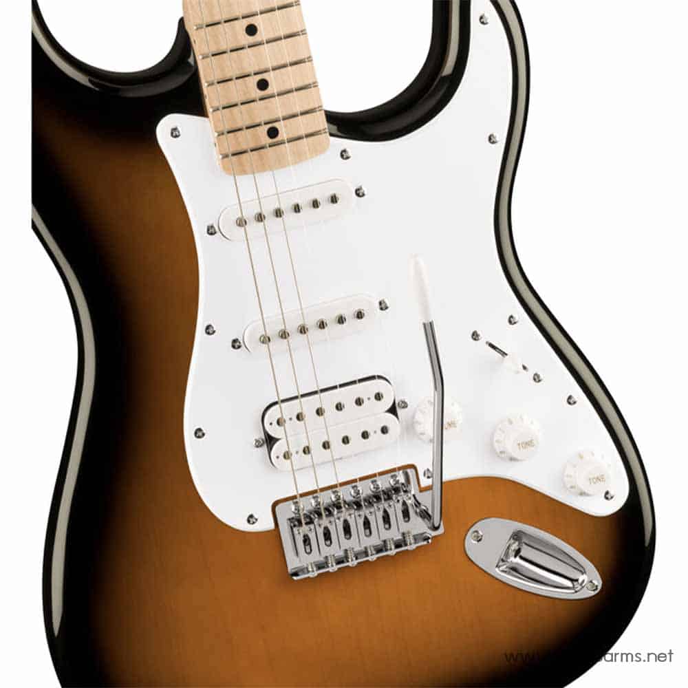 Squier Fsr Sonic Stratocaster Hss White Pickguard 2 Tone Sunburst Limited Edition Pickup Music